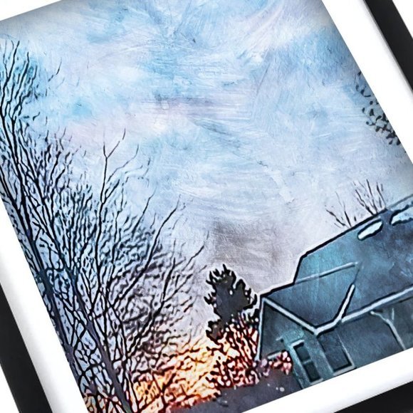 Framed Watercolor forest‎ winter wall art - Picture 3 of 4